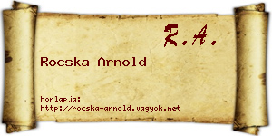 Rocska Arnold névjegykártya