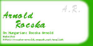 arnold rocska business card